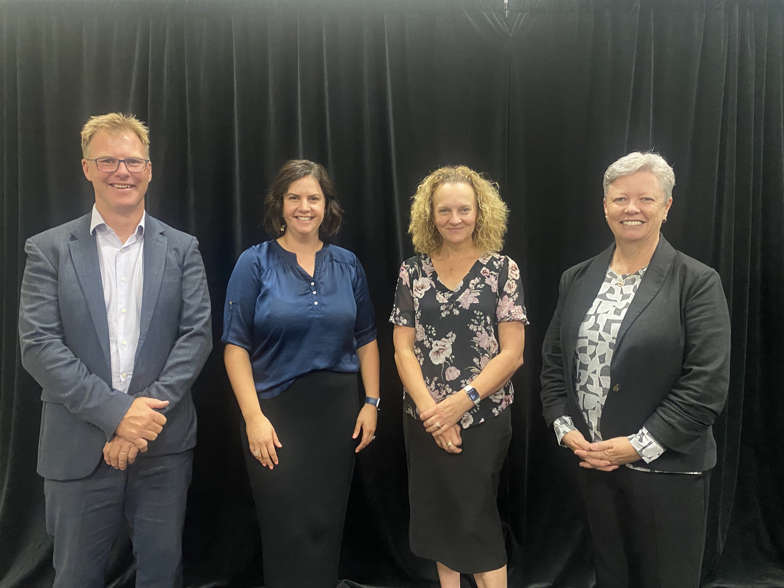 From left to right: Darren Mathewson, Li-Ve Tasmania CEO, Jan O’Keefe, genU Board member, Clare Amies, genU CEO, Leanne Meehan, genU Board member